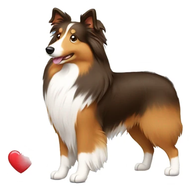 cartoon sheltie with heart sticker