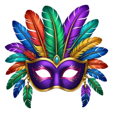 Feather Mask – Mask decorated with colorful feathers. sticker