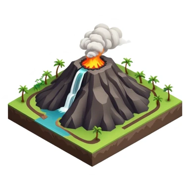 Hawaii volcanoes national park isometric  sticker