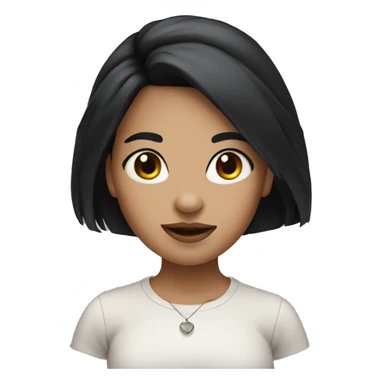 girl with black hair and septum sticker