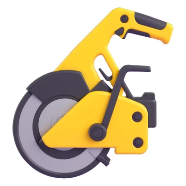 create a 3d saw image using a combination of black and yellow colors sticker