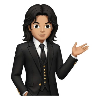 Michael Jackson with longer hair wearing black suit sticker