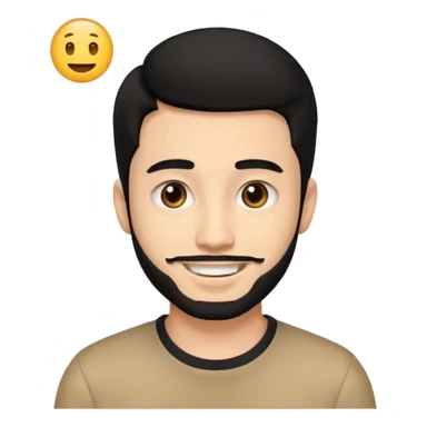 ein junge 20 jahre bisschen bart nur unten wenig und schwarze haare braune augen ein emoji boy  sticker