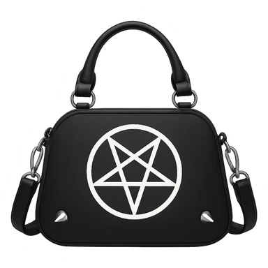 Back white goth purse without background sticker