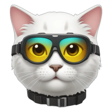Cat wearing polarized ski goggles sticker