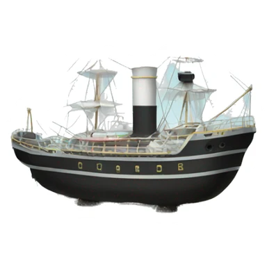 steam ship in a terrarium sticker