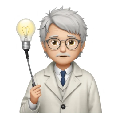 Pixel art, WorldBox style.
Human character with “Genius” trait: grey messy hair, small round glasses, white scholar coat, thoughtful face.
Add small glowing lightbulb or spark above head to show high intelligence.
Full body, front view, no background, 32x32 or 64x64 pixels. sticker