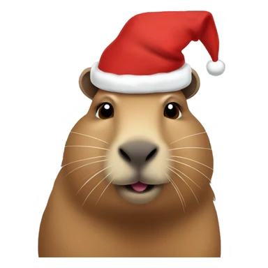 Capybara in Santa hat sticker