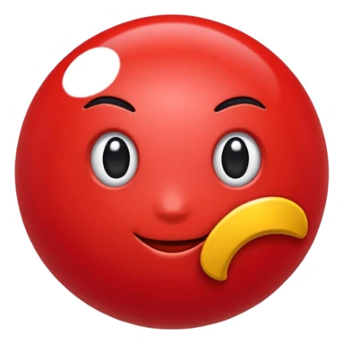 🔴 Parte de cima: vermelha, lisa e brilhante
⚪ Parte de baixo: branca
➖ No meio: uma faixa preta horizontal que divide a bola ao meio
⚪ No centro da faixa: um botão redondo branco (ou cinza claro), que parece um pequeno círculo
Formato: ⚪ Bola perfeitamente redonda sticker