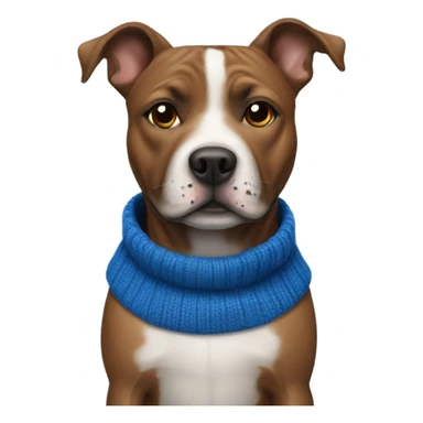 A dog staffie with a blue sweater  sticker