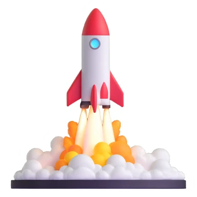 rocket ship blasting off sticker
