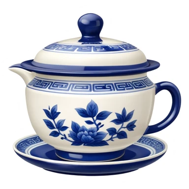 blue chinese gaiwan sticker