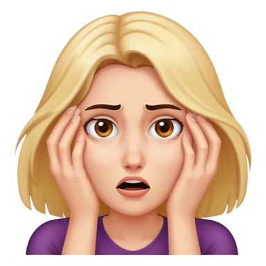 Woman shielding her face in fear  sticker