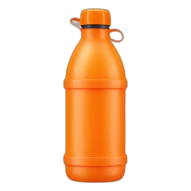 Orange water bottle with handle sticker