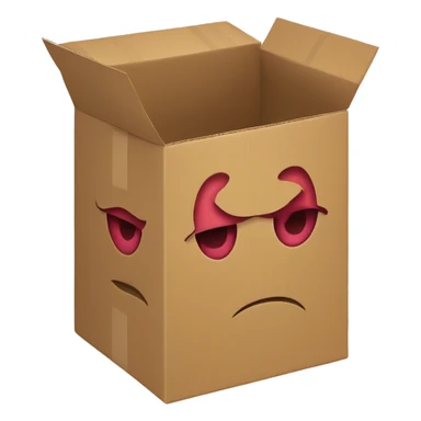 cardboard box shows muscles arms sticker