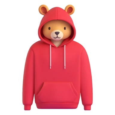 Cozy red hoodie with drawstring and kangaroo pocket sticker