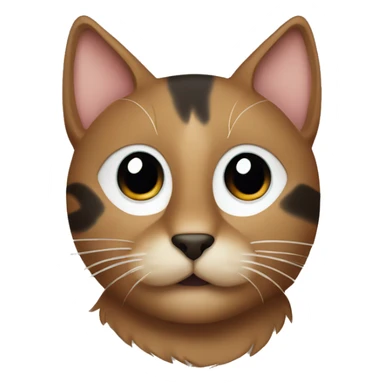 Brown cat with speckles of black, white nose  sticker