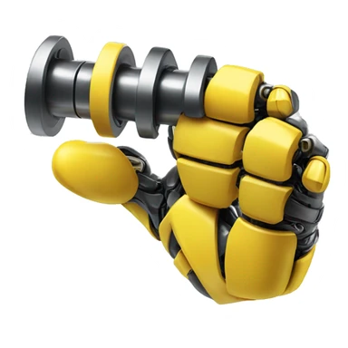 Yellow mechanical cyborg bicep that’s flexing sticker