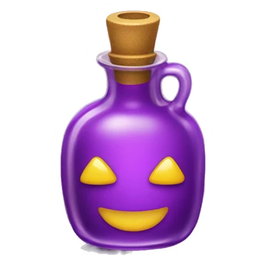 purple potion bottle with yellow four pointed around it sticker