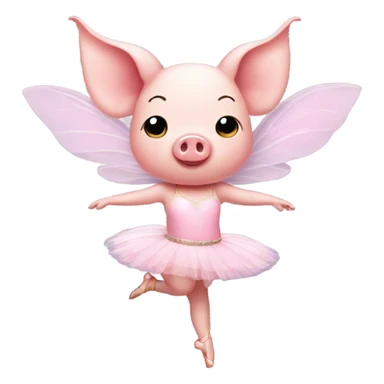 A pig ballerina with fairy wings sticker
