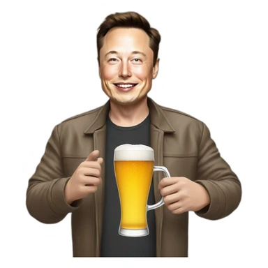 Elon Musk qui boit une biere sticker