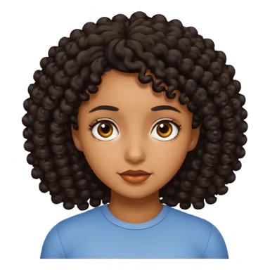 Black curly haired brown skin girl  sticker