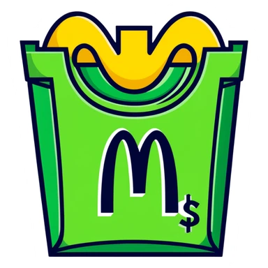 McDonald’s logo with green dollar sign  sticker