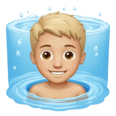 smiling boy in wading pool sticker