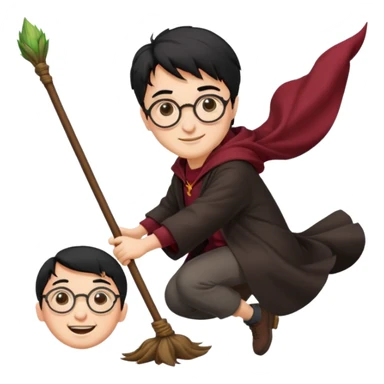 Harry potter riding on a broomstick sticker