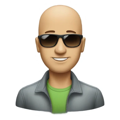 bald man with sunglasses sticker