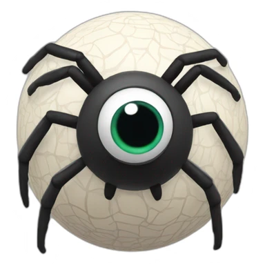 3d sphere with a cartoon spider skin texture with big playful eyes sticker