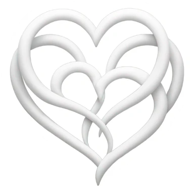 White intertwined hearts  sticker
