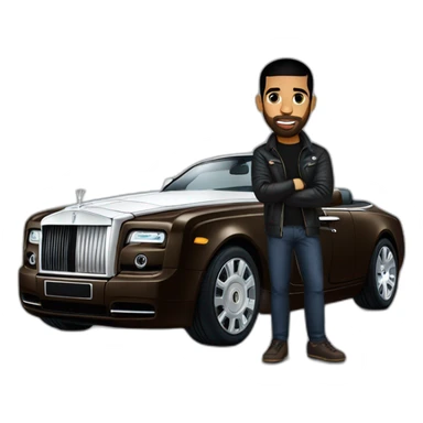 drake en rolls Royce sticker