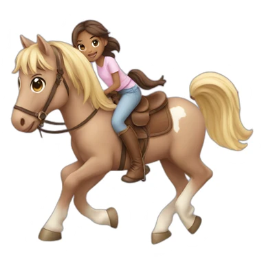 cute girl on a horse sticker