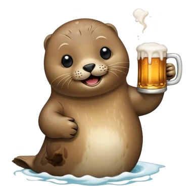 создай тюленя с пивом  sticker