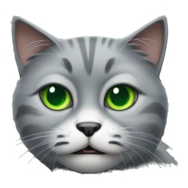 very angry gray cat with green eyes sticker