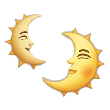 the sun hugging the moon sticker