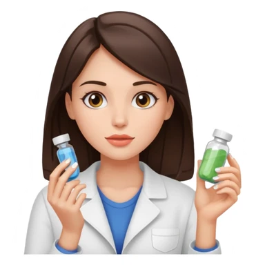 Beautiful fit brunette girl taking pills  sticker