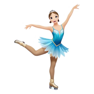 An icon of a theatrical ice show with close-up costumed figure skater performing a dramatic scene on a glowing ice stage. Spotlights, colorful scenery, and a cheering audience in a grand arena convey the magic and artistry of the ice performance. Transparent background included. sticker