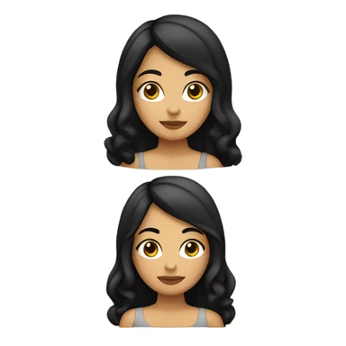 Venezuelan girl with black hair, curly on one side and straight on the other side sticker