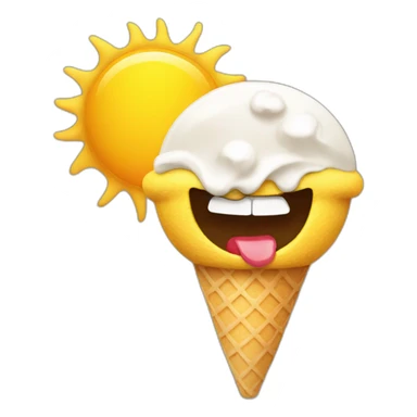 sun eating icecream sticker