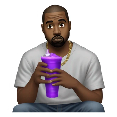 kanye west and hawk tuah girl sipping purple drink acting woozy sticker