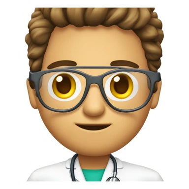 medico grisalho com oculos e  estetoscopio sticker