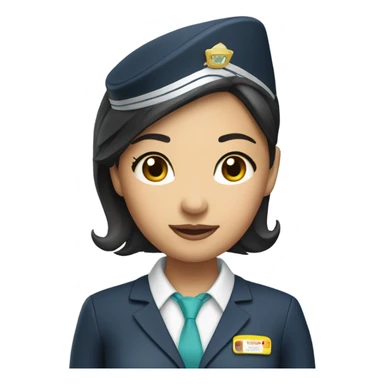 Asian girl flight attendant  sticker