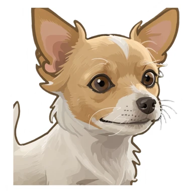 white chorkie with light brown ears sticker