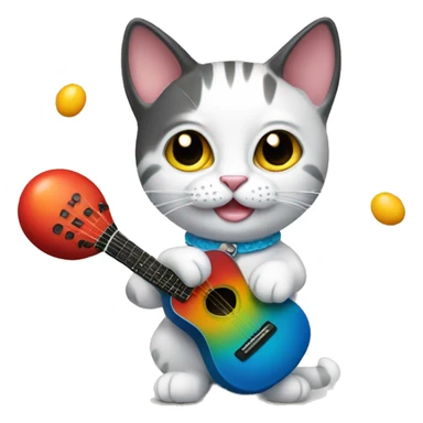 cat with maracas sticker