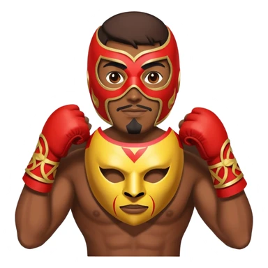 holding a Luchador mask sticker