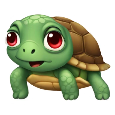 turtle with heart eyes but sad sticker