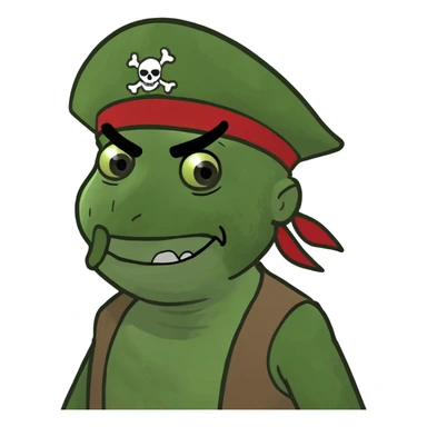 pirates driving a tractor on a ship sticker