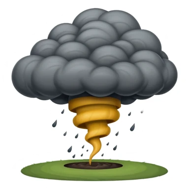 A thick dark funnel cloud sweeping across open plains. sticker